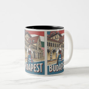 Caneca De Café Em Dois Tons presentes de mulher local vintage Budapeste Hungri