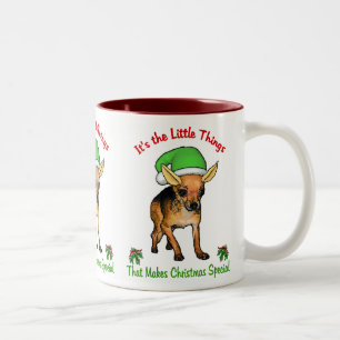 Caneca De Café Em Dois Tons Presentes de Natal Chihuahua