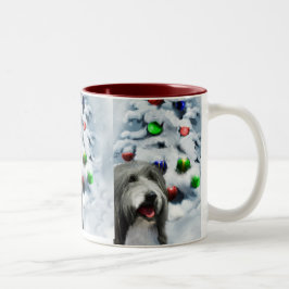 Caneca De Café Em Dois Tons Presentes de Natal Collie