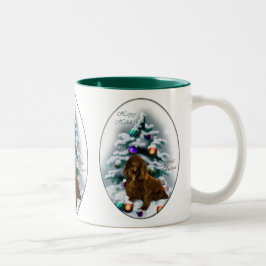Caneca De Café Em Dois Tons Presentes de Natal de Espanhol de Campo