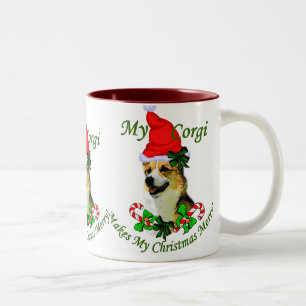 Caneca De Café Em Dois Tons Presentes de Natal de Pembroke Welsh Corgi