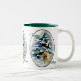 Caneca De Café Em Dois Tons Presentes de Natal do Cairn Terrier