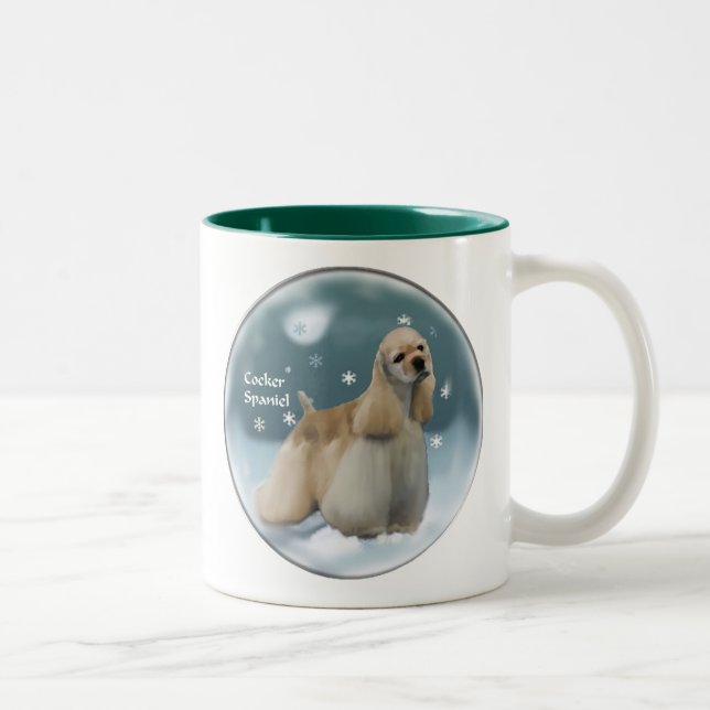 Caneca De Café Em Dois Tons Presentes de Natal do Cocker Spaniel (Direita)