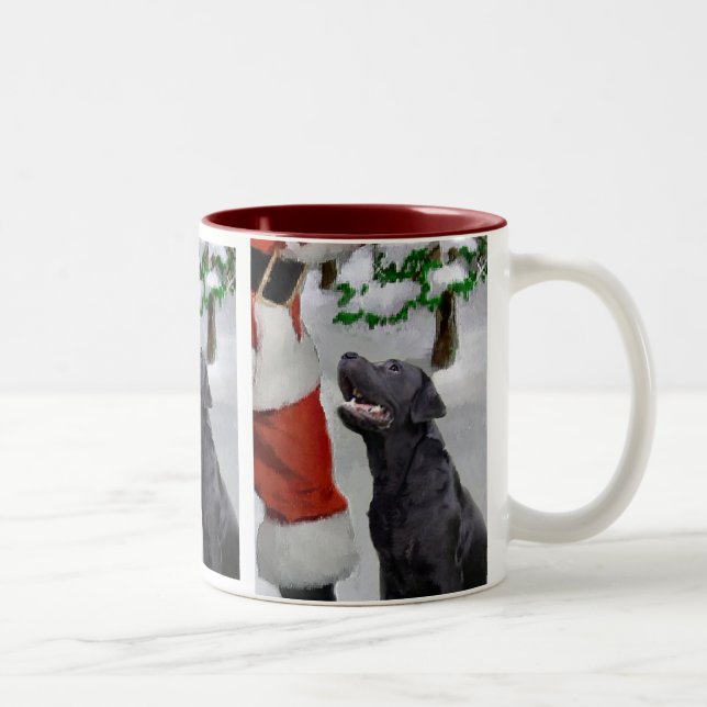 Caneca De Café Em Dois Tons Presentes de Natal do Labrador Retriever (Direita)