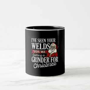 Caneca De Café Em Dois Tons Presentes de Natal do Welder que vi suas soldadura