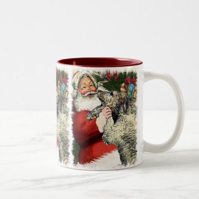 Caneca De Café Em Dois Tons Presentes de Natal do Wolfhound Irlandês (Direita)