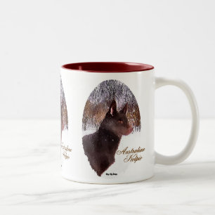Caneca De Café Em Dois Tons Presentes de Natal em Kelpie australianos