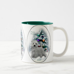 Caneca De Café Em Dois Tons Presentes de Natal no Terrier White Highland West
