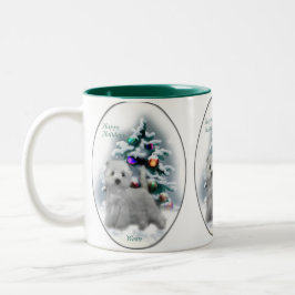 Caneca De Café Em Dois Tons Presentes de Natal no Terrier White Highland West