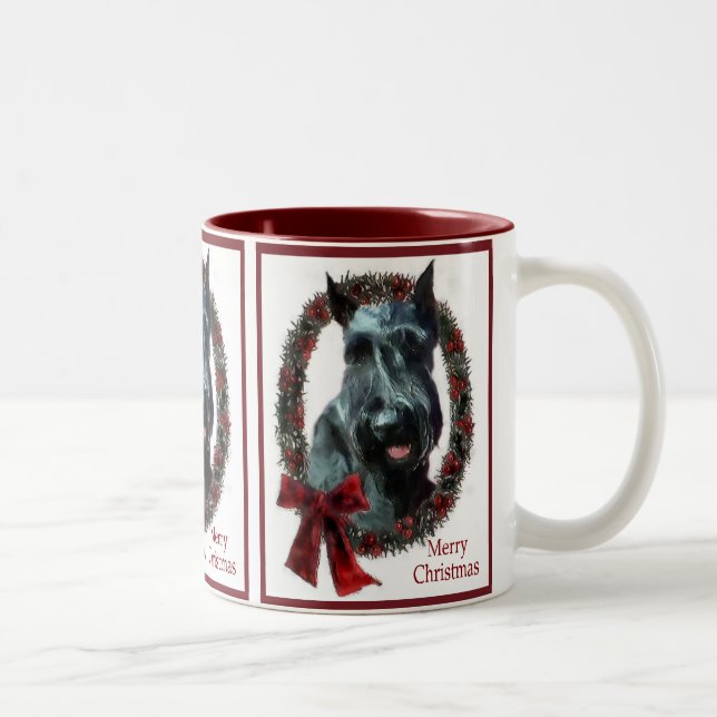 Caneca De Café Em Dois Tons Presentes de Natal para Giant Schnauzer (Direita)