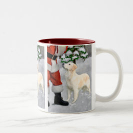 Caneca De Café Em Dois Tons Presentes de Natal para ouro Retriever