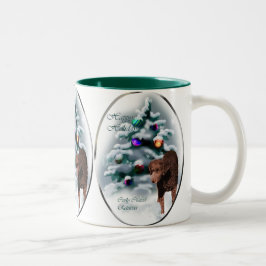 Caneca De Café Em Dois Tons Presentes de Natal para Retriever Revestidos Curly