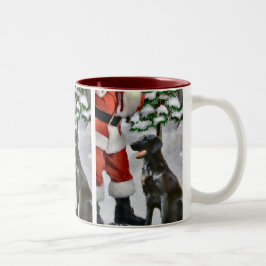 Caneca De Café Em Dois Tons Presentes de Natal para Retriever Revestidos Plano