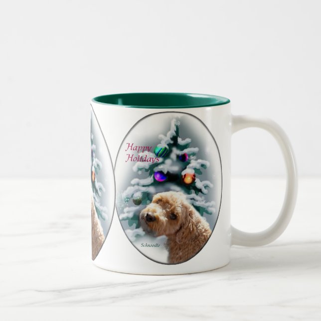 Caneca De Café Em Dois Tons Presentes de Natal Schnoodle (Direita)