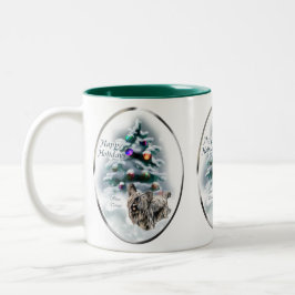 Caneca De Café Em Dois Tons Presentes de Natal Skye Terrier