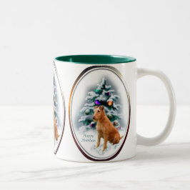 Caneca De Café Em Dois Tons Presentes de Natal Terrier irlandeses