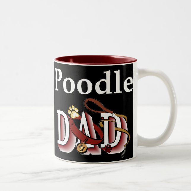 Caneca De Café Em Dois Tons Presentes de Pai de Poodle (Direita)