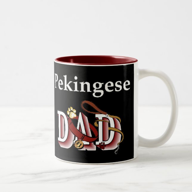 Caneca De Café Em Dois Tons Presentes de Pai Pekingeses (Direita)