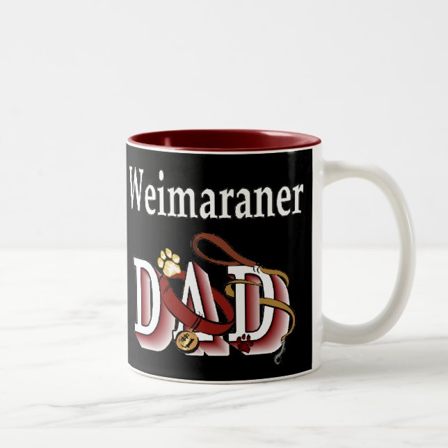 Caneca De Café Em Dois Tons Presentes de Pai Weimaraner (Direita)