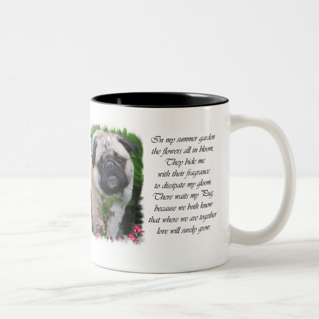 Caneca De Café Em Dois Tons Presentes de Pug Lovers (Direita)