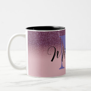 Caneca De Café Em Dois Tons Presentes de Vintage Roxo Personalizados