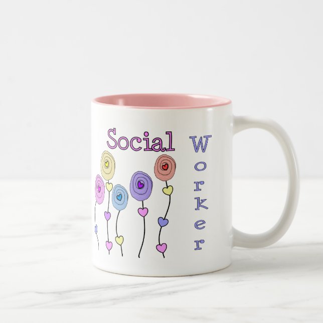 Caneca De Café Em Dois Tons Presentes do assistente social (Direita)