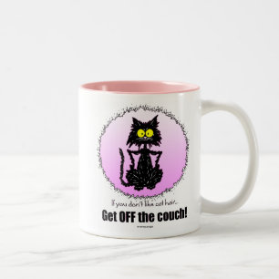 Caneca De Café Em Dois Tons Presentes do cabelo do gato… para amantes do gato
