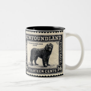 Caneca De Café Em Dois Tons Presentes do cão de Terra Nova