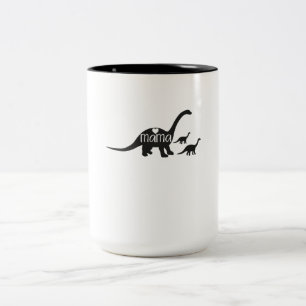Caneca De Café Em Dois Tons Presentes do dia das mães do Mama Diplodocus
