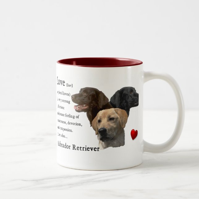 Caneca De Café Em Dois Tons Presentes do Labrador Retriever (Direita)