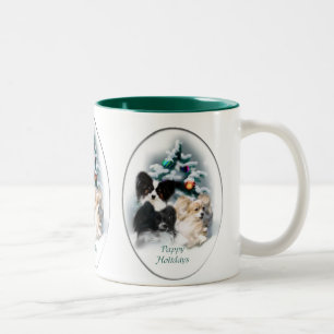Caneca De Café Em Dois Tons Presentes do Natal de Papillon