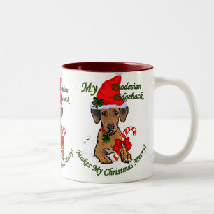 Caneca De Café Em Dois Tons Presentes do Natal de Rhodesian Ridgeback