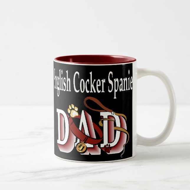 Caneca De Café Em Dois Tons Presentes do PAI Inglês Cocker Spaniel (Direita)