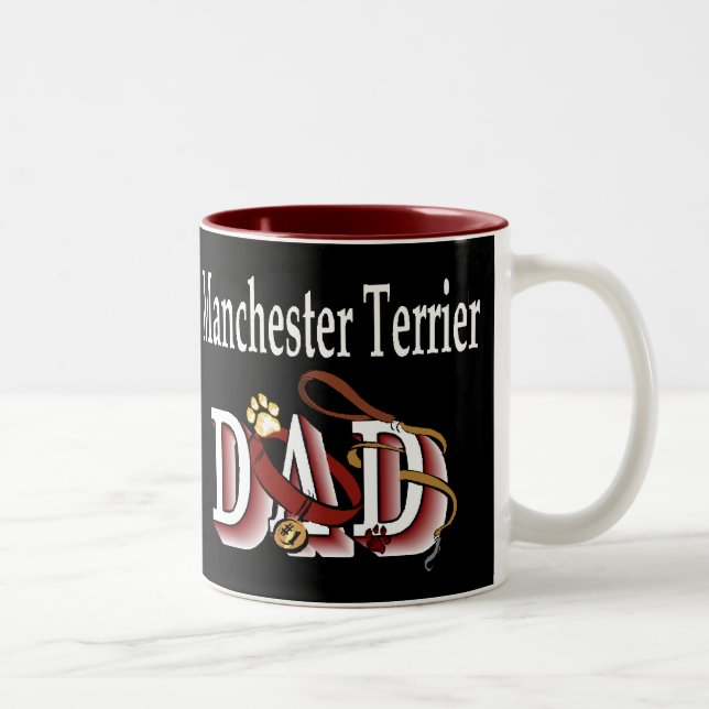 Caneca De Café Em Dois Tons Presentes do Pai Manchester Terrier (Direita)