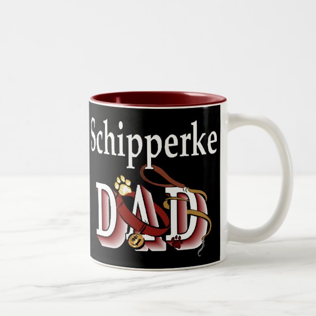 Caneca De Café Em Dois Tons Presentes do Pai Schipperke (Direita)