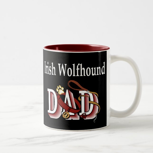Caneca De Café Em Dois Tons Presentes do Pai Wolfhound irlandês (Direita)
