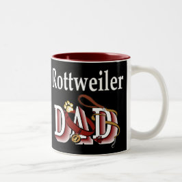 Caneca De Café Em Dois Tons Presentes do Papai Rottweiler