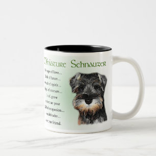 Caneca De Café Em Dois Tons Presentes do Schnauzer diminuto