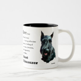 Caneca De Café Em Dois Tons Presentes do Schnauzer Gigante
