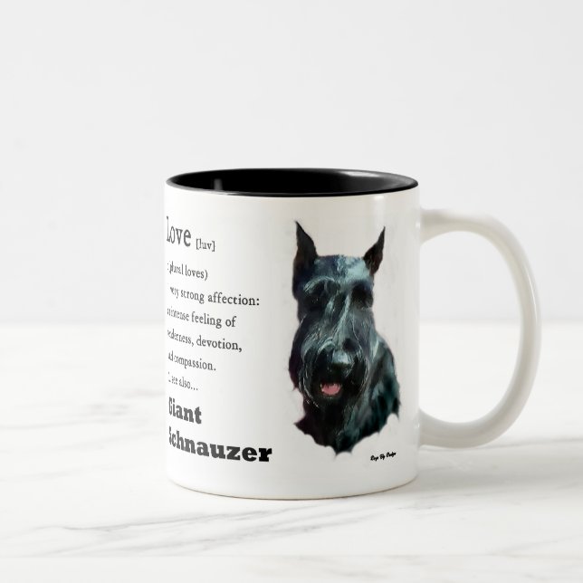 Caneca De Café Em Dois Tons Presentes do Schnauzer Gigante (Direita)