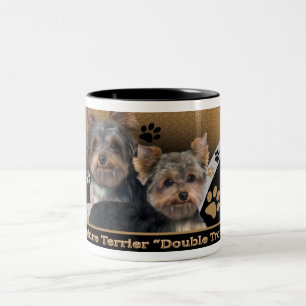 Caneca De Café Em Dois Tons Presentes dobro do problema do yorkshire terrier