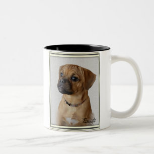 Caneca De Café Em Dois Tons Presentes dos amantes de Puggle