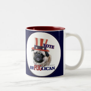 Caneca De Café Em Dois Tons Presentes dos amantes do Pug