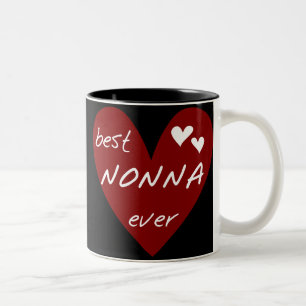 Caneca De Café Em Dois Tons Presentes dos t-shirt de Nonna do coração vermelho