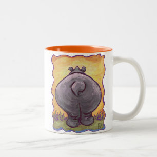Caneca De Café Em Dois Tons Presentes e Acessórios de Hipopótamo