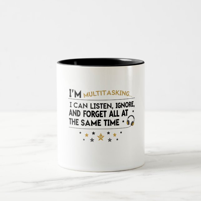 Caneca De Café Em Dois Tons Presentes Engraçados Para o Chefe Estou Multitaref (Centro)