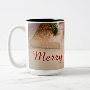 Caneca De Café Em Dois Tons Presentes festivos como motivo de Natal