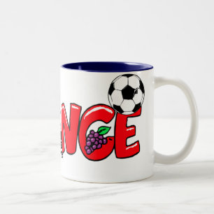 Caneca De Café Em Dois Tons Presentes franceses dos fan de futebol da cultura