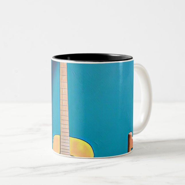 Caneca De Café Em Dois Tons Presentes guitarristas (Frente Esquerda)