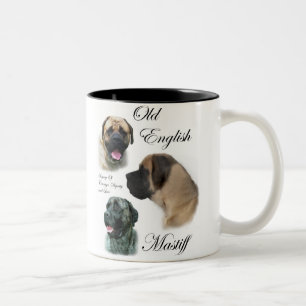 Caneca De Café Em Dois Tons Presentes ingleses da arte do Mastiff